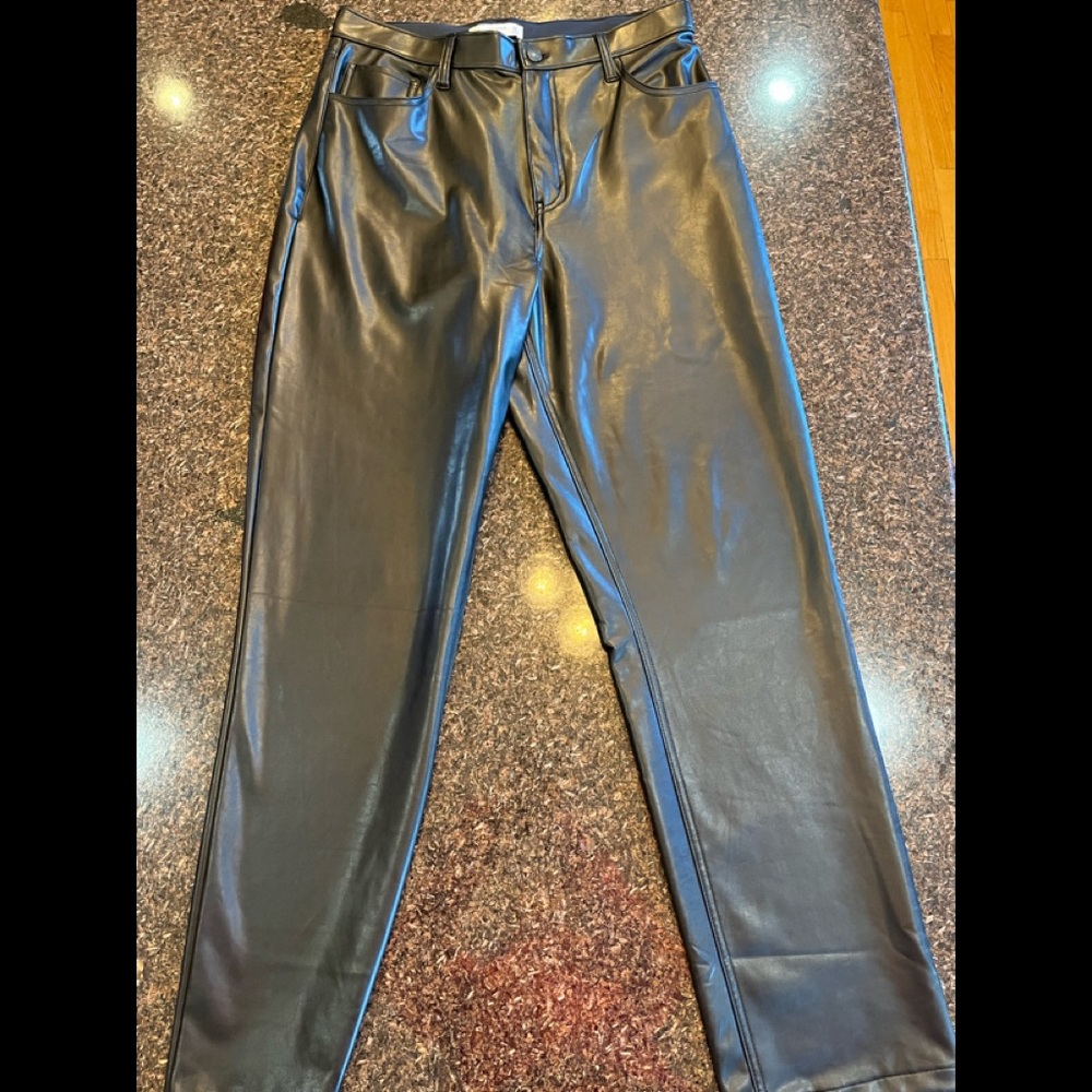 Worn only once Abercrombie &Fitch sold out leather pants size 32/14